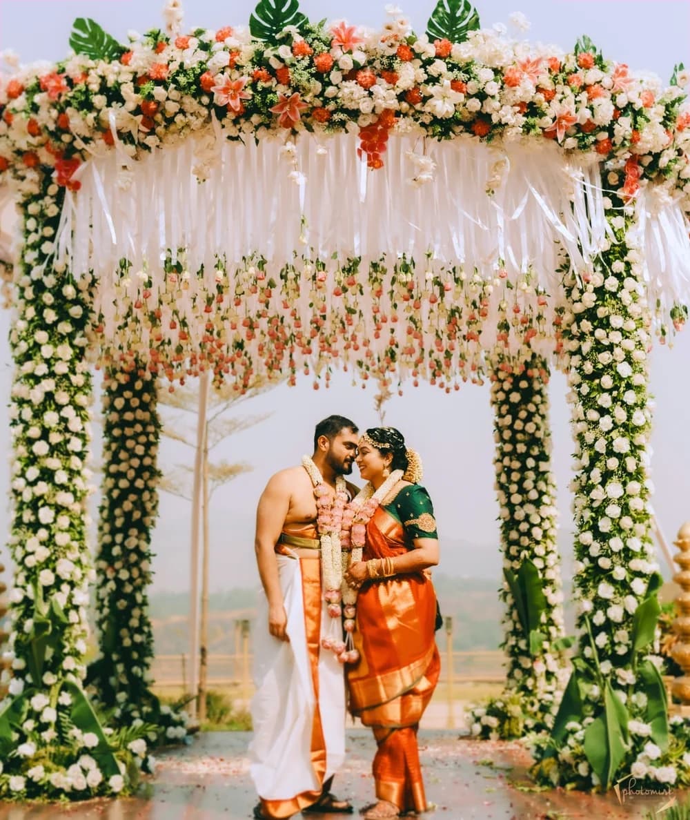 Real Eternal Weddingz couple under a floral mandap